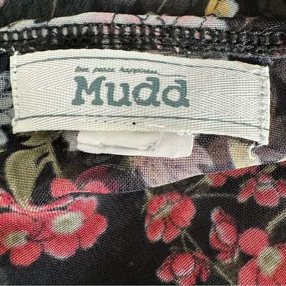 Mudd Black Floral Kimono Sheer Boho Shabby Chic - Picture 11 of 13